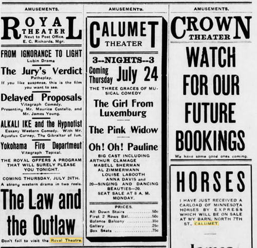 Crown Theater - 3 Theatres From July 23 1913 (newer photo)